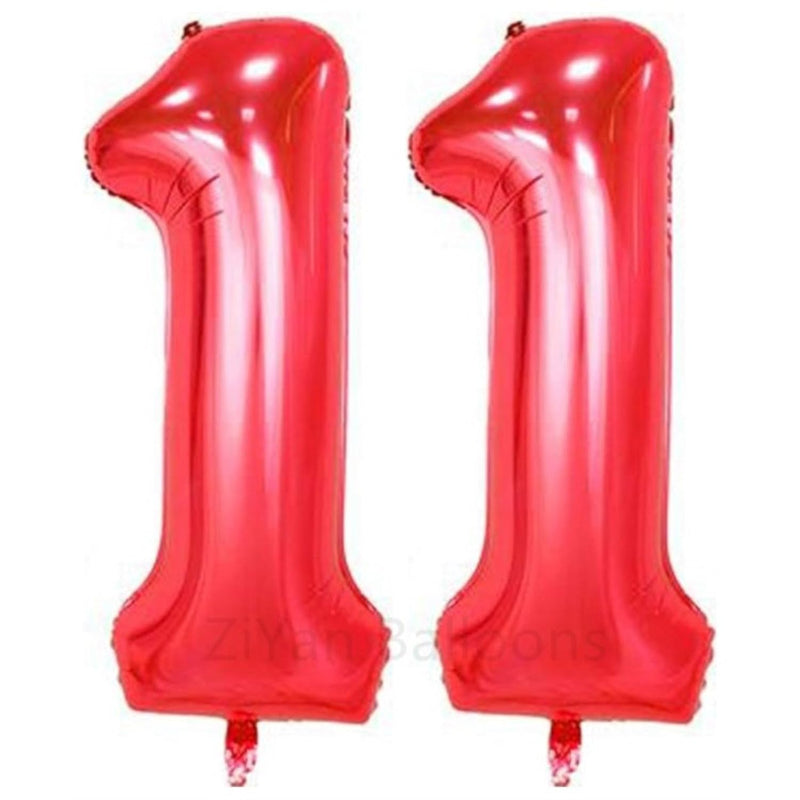 40Inch Red Number 11 Balloon Party Festival Decorations Birthday Anniv