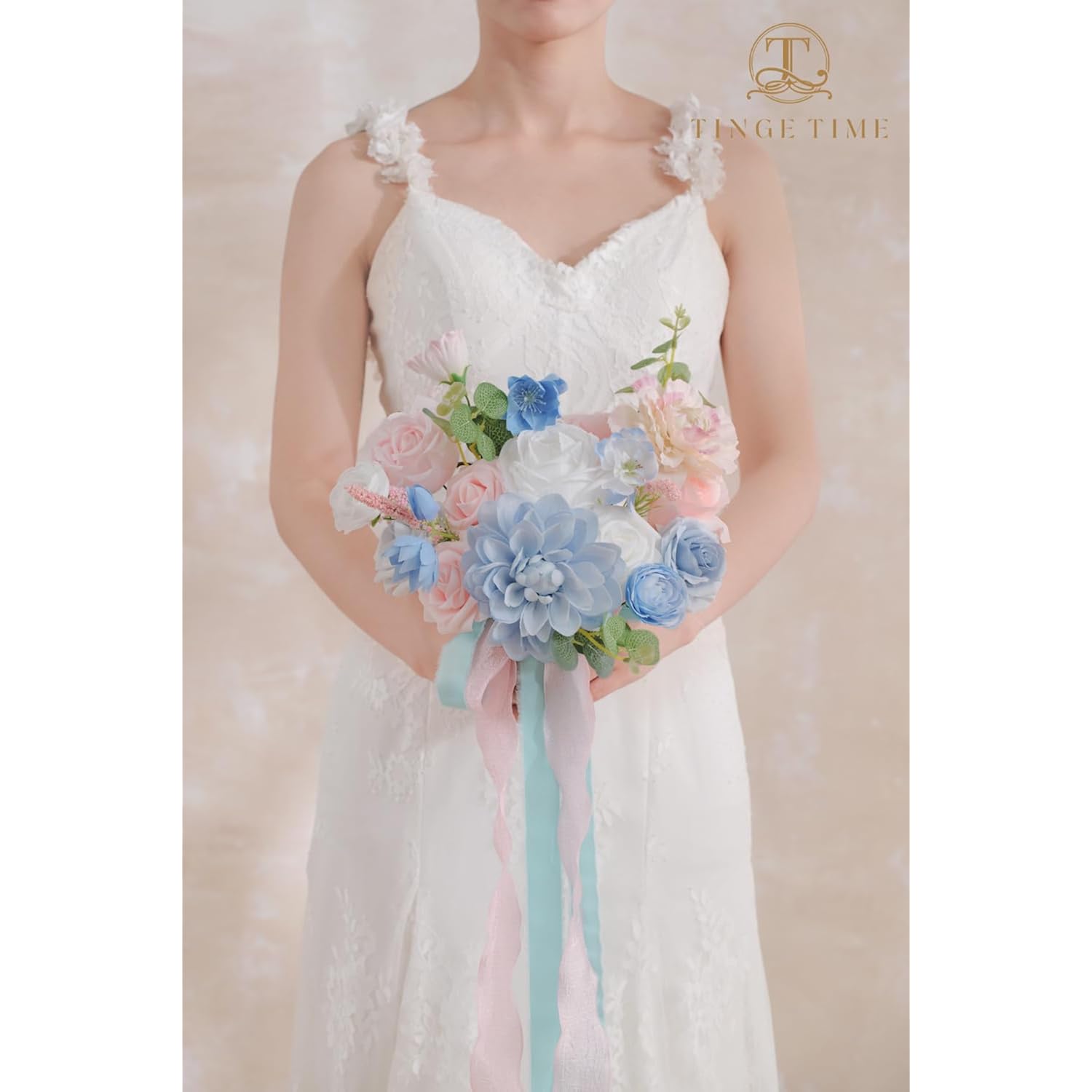 Artificial Flowers Baby Pink & Baby Blue Flower Combo For Diy Wedding Bouquets Table Centerpieces Arrangements Party Baby Shower Home Decorations