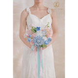 Artificial Flowers Baby Pink & Baby Blue Flower Combo For Diy Wedding Bouquets Table Centerpieces Arrangements Party Baby Shower Home Decorations