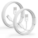 2 Pack 3FT USB A to USB C Fast Charging Cable for iPhone 17 16 15 iPad Samsung Galaxy White