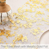 Gold Table Runner, Glitter Metallic Gold Thin Mesh Table Runner Roll 11 Inch X 16 Feet, Event Party Supplies Fabric Table Decorations For Wedding, Bridal Shower, Baby Shower, Birthday Party