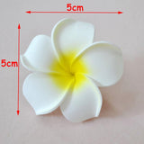 100Pcs White Foam Hawaiian Frangipani Artificial Plumeria Flower Petals Cap Hair Hat Wreath Floral Diy Home Wedding Decoration 5Cm