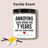 Funny 7 Years Candle, 7 Year Copper Anniversary, Gifts For Him, Her, Men, Women, 7Th Anniversary, Gifts For Couple, Husband, Wife, Happy 7Th Wedding Anniv. Presents Or Decorations