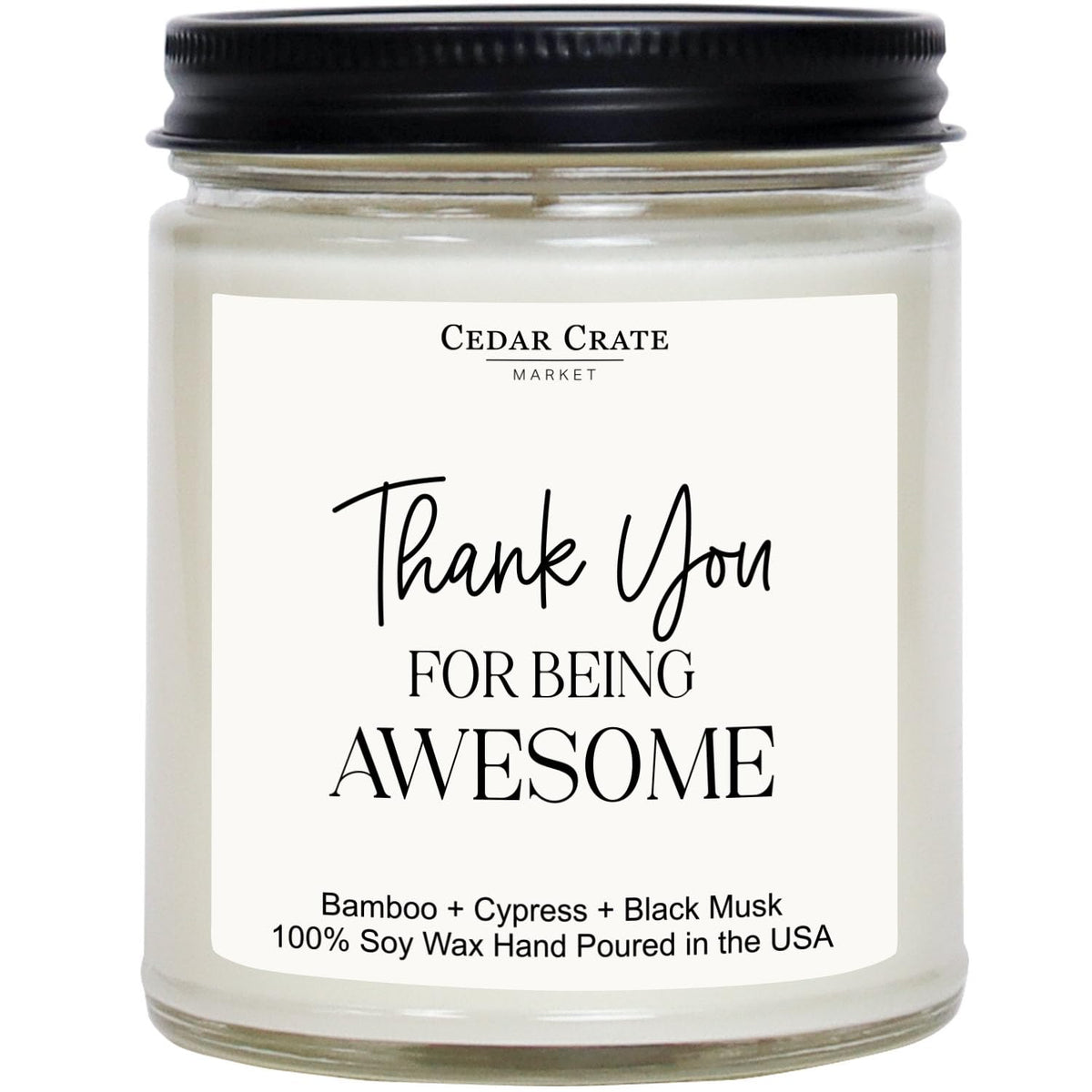 Thank You Candle Gifts For Women - Thank You For Being Awesome - Gratitude Present, Appreciation Present, Gift For Friends, Mentor, Neighbor, Awesome Inspirational Candle For Co-Worker, Usa Made