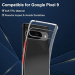 Pixel 9 Clear Case, Ultra Slim Lightweight Anti-Shock Silicone Bumper