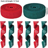 2 Rolls Burlap Wired Ribbon Natural Weave Ribbon With Wired Edge For C