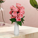 2 Pack Diy Artificial Rose Flowers, 42 Pink Roses Total, Bendable 12.6" Stems, 7 Adjustable Branches Realistic Fake Flowers For Home, Office, Wedding, Party, Valentine'S Day, Crafts & Diy Decor (Pink)