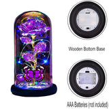 Valentines Day Rose Flowers Gifts For Her, Valentines Day Gifts For Her Mom Wife Girlfriend,Light Up Rose Gifts For Women,Glass Rose Valentines Gifts For Daughter, Birthday Gifts For Mom,Purple Rose