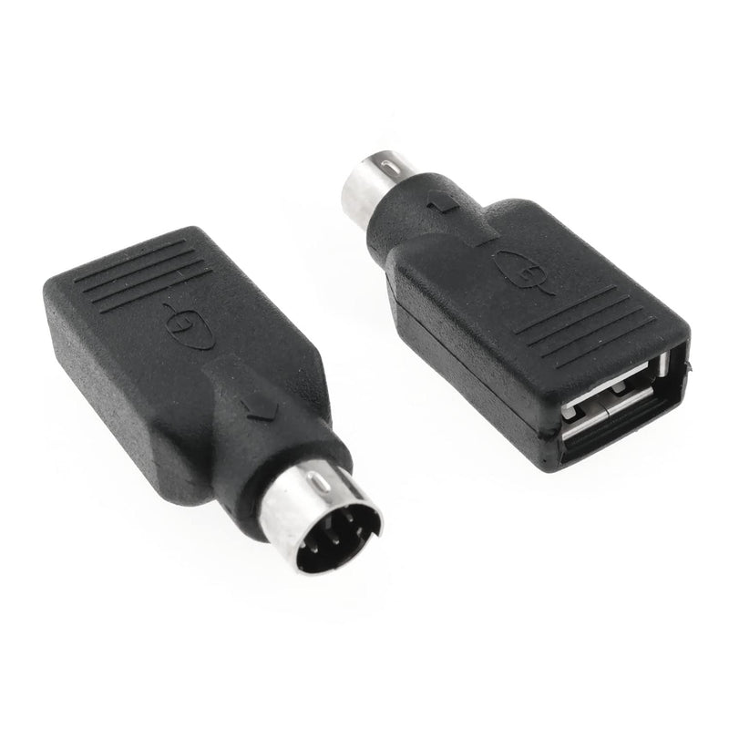 Usb To Ps2 Adapter 2Pcs Black Ps/2 Male To Usb Female Converter Adapter For Mo