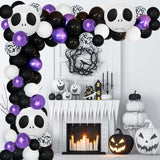 Halloween Balloon Garland Arch Kit Purple Black Balloon Nightmare Balloon With Skull Balloons For Nightmare Before Christmas Halloween Birthday Baby Shower Decorations