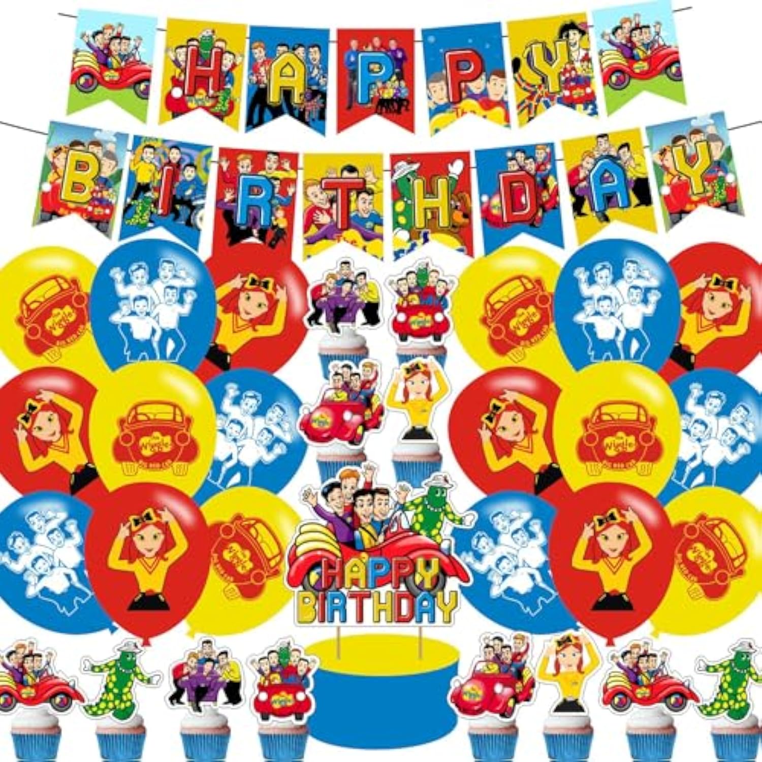 Birthday Decorations, Party Supplies Include Happy Birthday Banner, Cake Topper And Cupcake Toppers, Balloons For Kids Party Decor