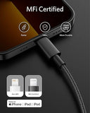 Apple MFi Certified USB C to Lightning Cable 10FT Fast Charging Cord for iPhone 14 13 12 11 iPad Black