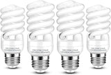 E26 CFL Light Bulbs 13W T2 Spiral 2700K Soft White 900 Lumens 60W Equivalent UL Approved 4 Pack