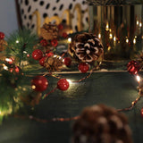 Xiwu Pine Cones Jingle Bell String Lights 10Ft 40Leds Christmas Garland With Lights Battery Operated For Windows Tree Ga