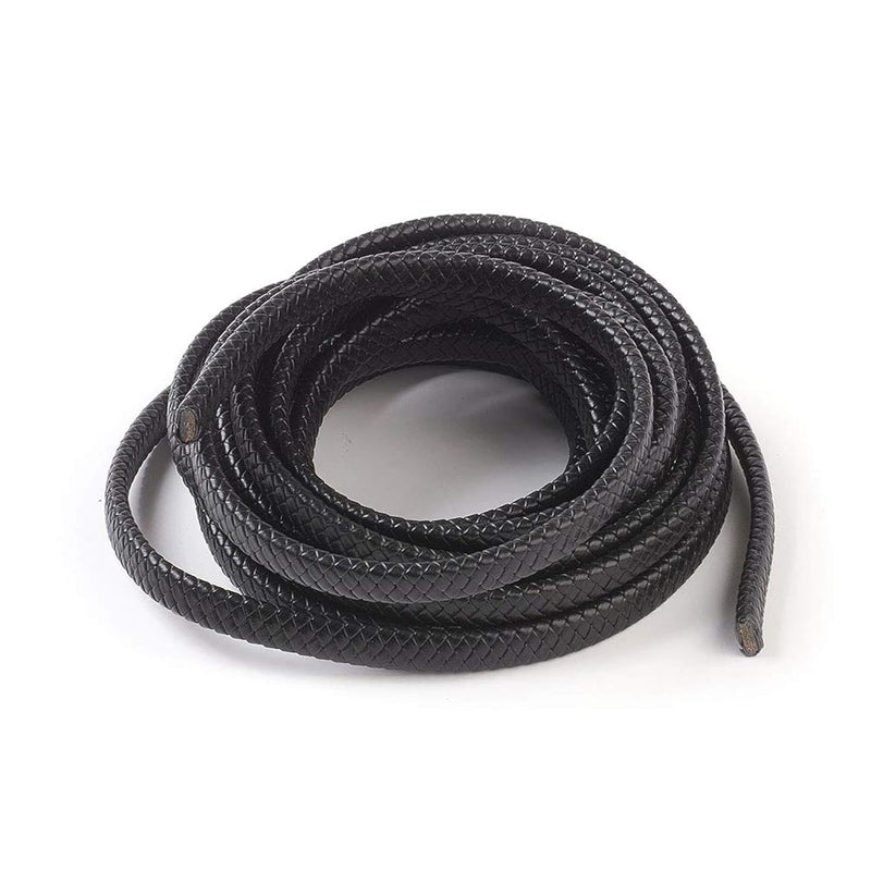 5 Meters 12X6Mm Flat Braided Leather Cord String Black Folded Bolo Leather Str