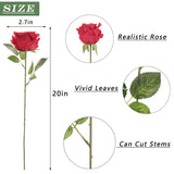 60 Pcs Artificial Rose Flower Realistic Faux Silk Roses Stem Fake Roses Bouquet For Flower Arrangement,Wedding Centerpieces,Party,Home Decorations (Burgundy)