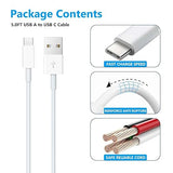 USB A to USB C Charging Cable for iPhone 17 16 15 10th Gen iPad Air Mini Fast Charger Cord White