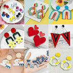 Polymer Clay Earring Making Kit With Gift Box, Including 32Pcs Polymer Clay Cutters, 24Pcs Oven Bake Clay, 30 Set Earring Rings&Hooks, Jewelry Making Kit For Teen Girls