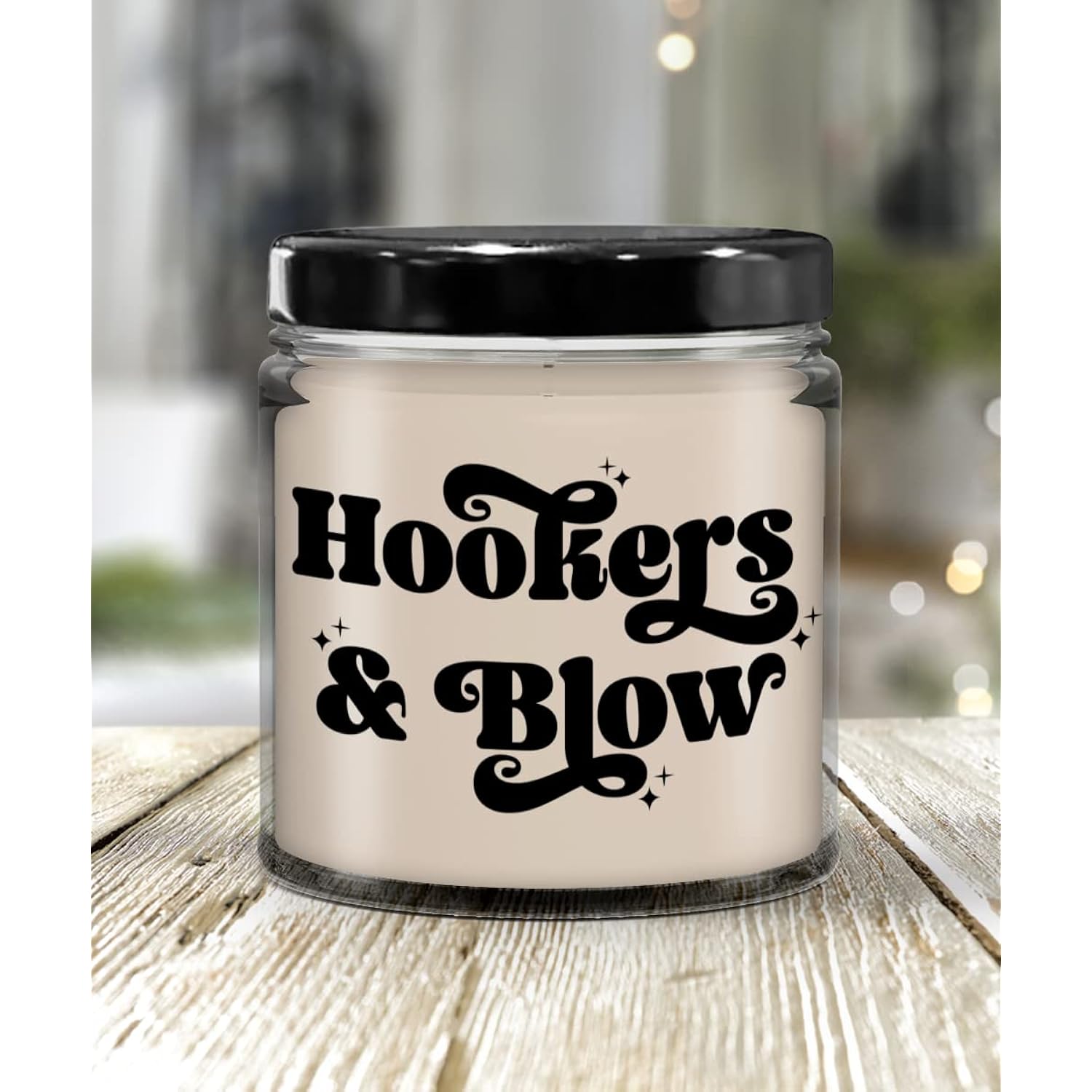 Hookers And Blow Candle For Friend Cocaine Pun Sarcastic Adult Humor Birthday Christmas Ideas 9 Oz. Vanilla Scented Soy Wax