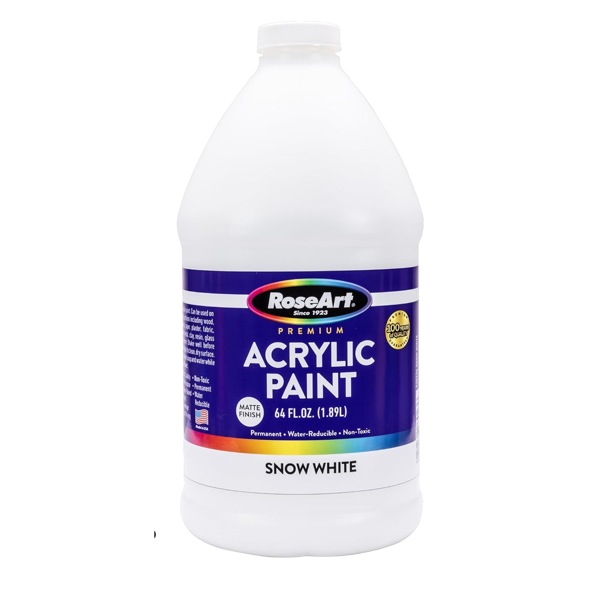 RoseArt Acrylic Paint Snow White 64 oz., 1.5 Liters