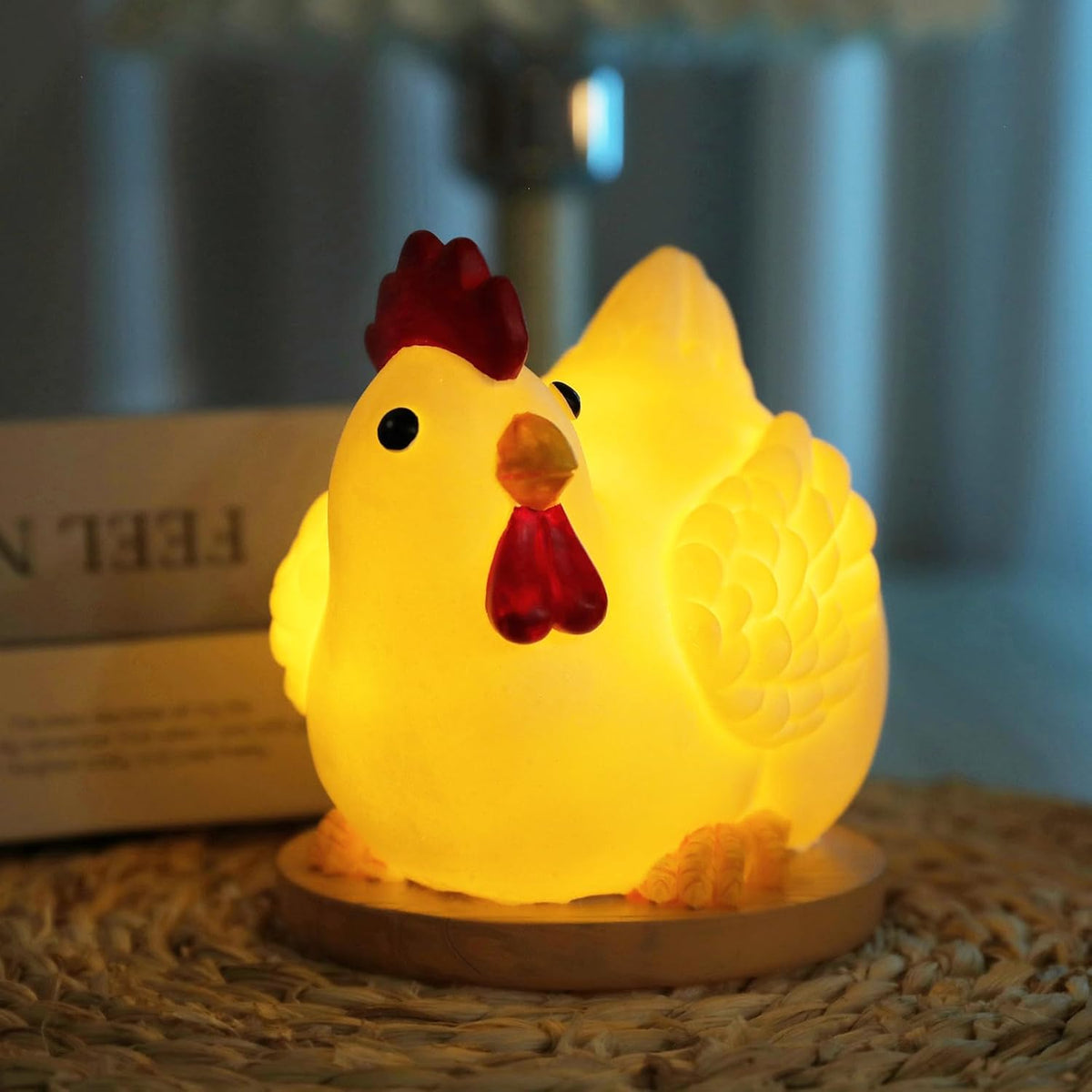 Chicken Egg Night Lght, Handwork Cute Chicken Butt Lamp, Funny Battery-Operated Table Lamp Decoration For Home, Bedroom, Study Room, Led Animal Novelty Lamp For Birthday Christmas Gifts