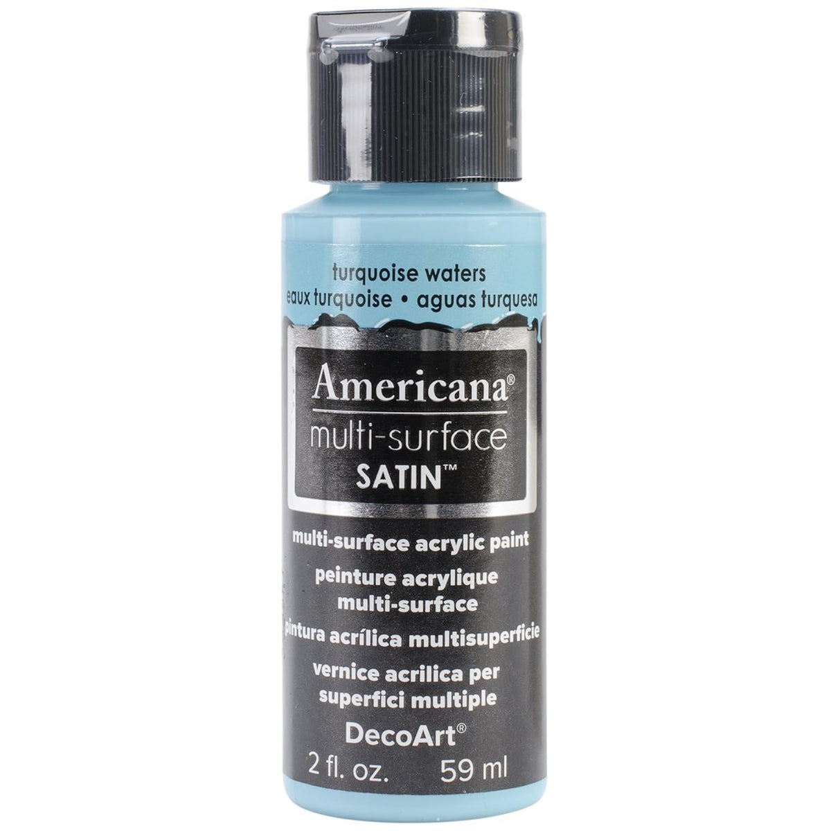 DecoArt Americana Multi-Surface Satin Acrylic Paint, 2-Ounce, Turquoise Waters