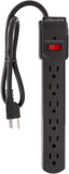4 Pack 6 Outlet Surge Protector Power Strip 300 Joules with On Off Switch Black