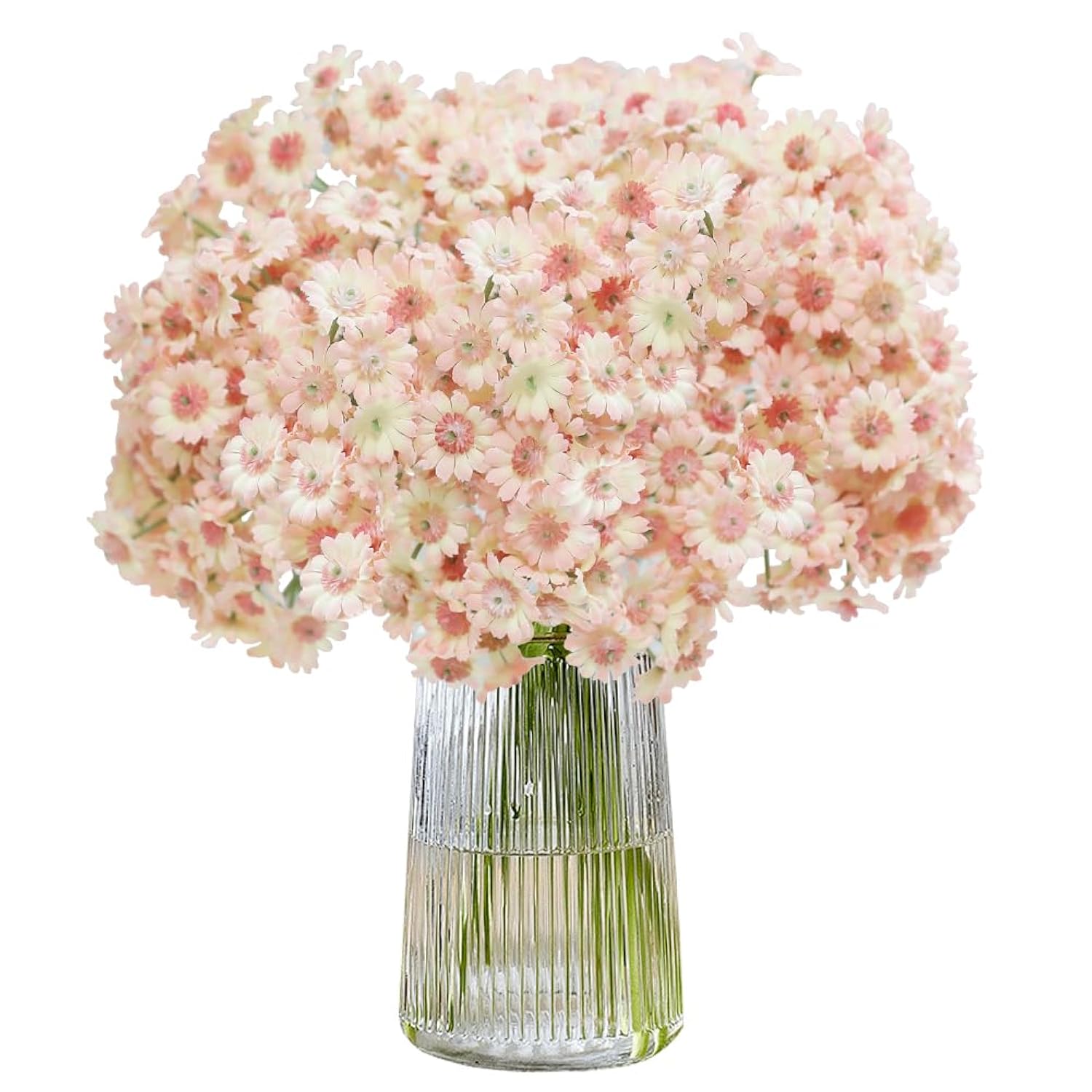 Artificial Daisy Flowers 10 Bundles,Fake Wildflowers With Stems For Wedding Centerpiece Arrangements Indoor Outdoor Decoration,Pink