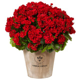 Artificial Geranium Silk Flower Bush Red 19 Inches Faux Geranium Flowers Plant For Outdoor Planter Home Patio Garden Decoration Set Of 2