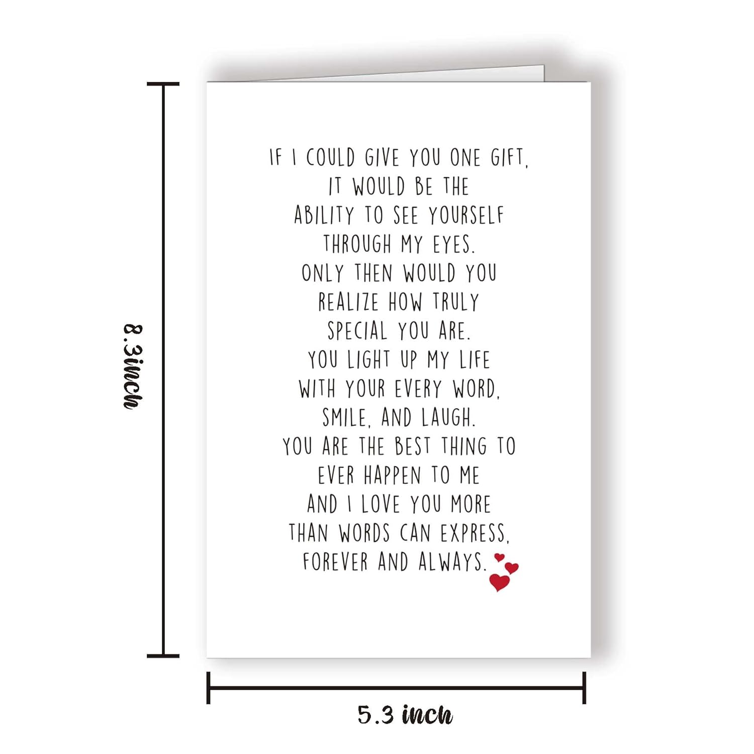 Romantic Love Card For Him Her, Sweet Valentine'S Day Card For Gf Bf, Special Anniversary Greeting Card