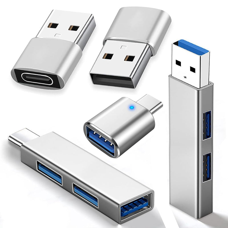 5Pcs Usb C To Usb Adapter, Usb A To Usb-C Adapter Usb 3.0 Hub Type C To Usb Ad