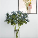 8 Stems Artificial Thistle Flowers 8 Branch Real Touch Blue Thistle Decor 26 Inch Real Size Rustic Spray Eryngium Sea Holly For Wedding Bouquet Centerpiece