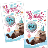 50 Pack Happy Birthday Scratch Off Cards, Cute Otter Scratch Ticket For 1St 18Th 19Th 21Th Birthday Party, Funny Party Supplies For Otter Lover, Raffle Ticket Lottery Group Game For Baby Shower