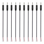 10-Pack 3.5Mm 1/8" To Speaker Wire Trs Stereo Male Plug To Bare Wire Pigtail 3.5Mm Jack Connector Adapter Repair Audio Cable For Speaker Headphone Headset Earphone