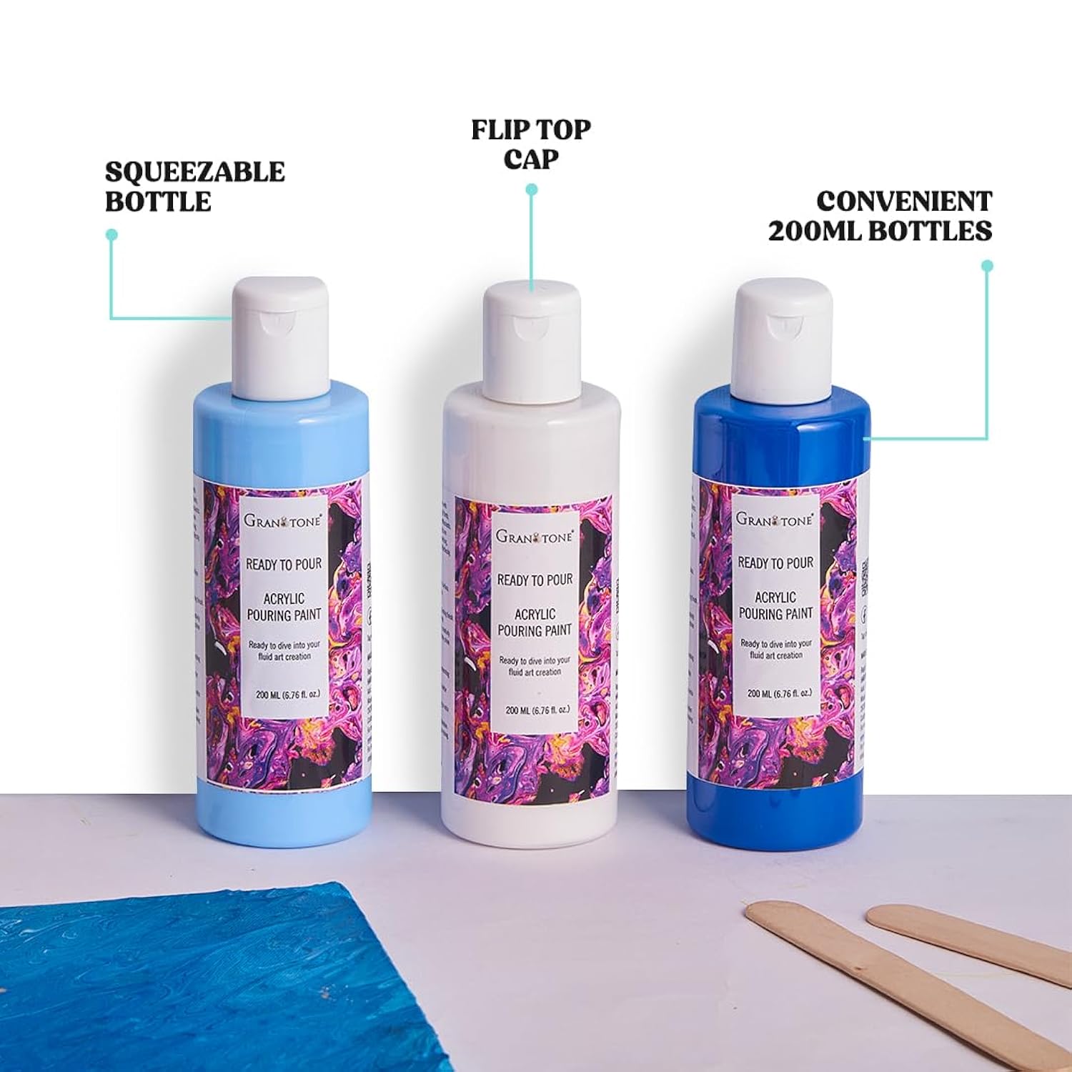 Premium Acrylic Pouring Paint Flesh Tint Colour 6.76 Fl Oz 200 Ml Ready To Use Superior High Flow Formula For Canvas Wood Paper Craft And Fluid Art Projects Made In India