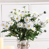 4 Pcs Artificial Silk Daisy Flower Bouquet For Home Table Centerpieces Arrangement Decoration, White