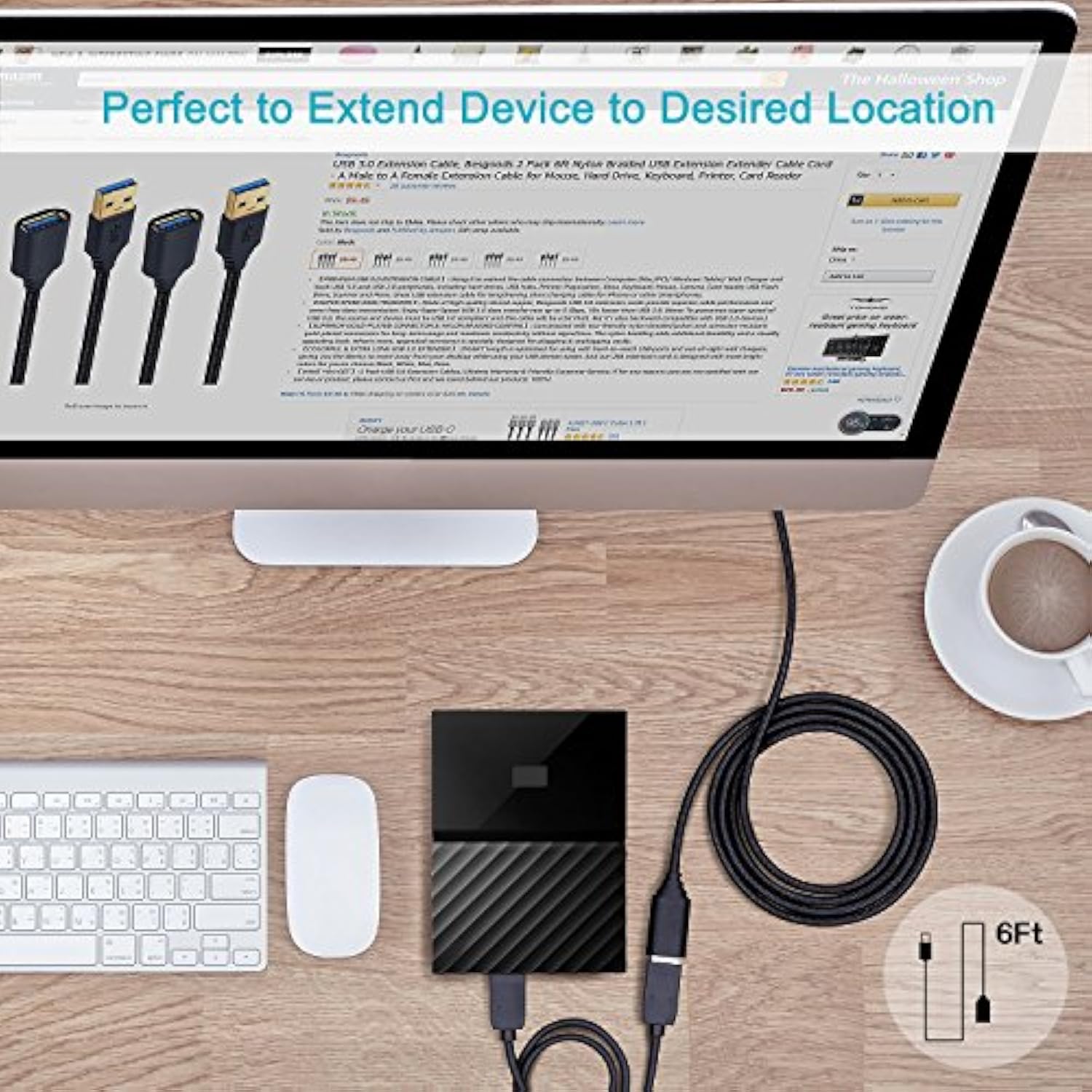 Usb 3.0 Extension Cable, 4Pack [6Ft] Usb A Male To Female Braided Extender Cord 5Gbps Fast Data Transfer For Hard Drive, Keyboard, Mouse, Webcam, Usb Flash Drive, Printer - Black