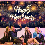 72x44" Extra-Large Happy New Year 2026 Backdrop Premium NYE Party Banner