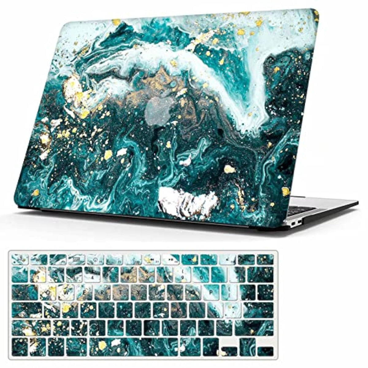 Case Compatible With 2020 Macbook Air 13 Inch With Touch Id A2337 M1 A2179, Hard Plastic Case Protective Cover With Keyboard Cover For 2020 Air 13.3" Retina With Touch Id, Green Marble