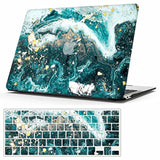 Case Compatible With 2020 Macbook Air 13 Inch With Touch Id A2337 M1 A2179, Hard Plastic Case Protective Cover With Keyboard Cover For 2020 Air 13.3" Retina With Touch Id, Green Marble