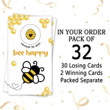 Bee Theme Party Scratch Off Game Cards?32 Pcs?Baby Shower Games Festive Raffle Tickets Class Reunion Scratch Off Game Cards Christmas Family Holiday Games Supplies For Kids Adults