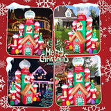 10 Ft Christmas Inflatable Decorations,Gaint Candy Castle Inflatable With Santa,Reindeer,Penguin,Gingerbread - Blow Up Y