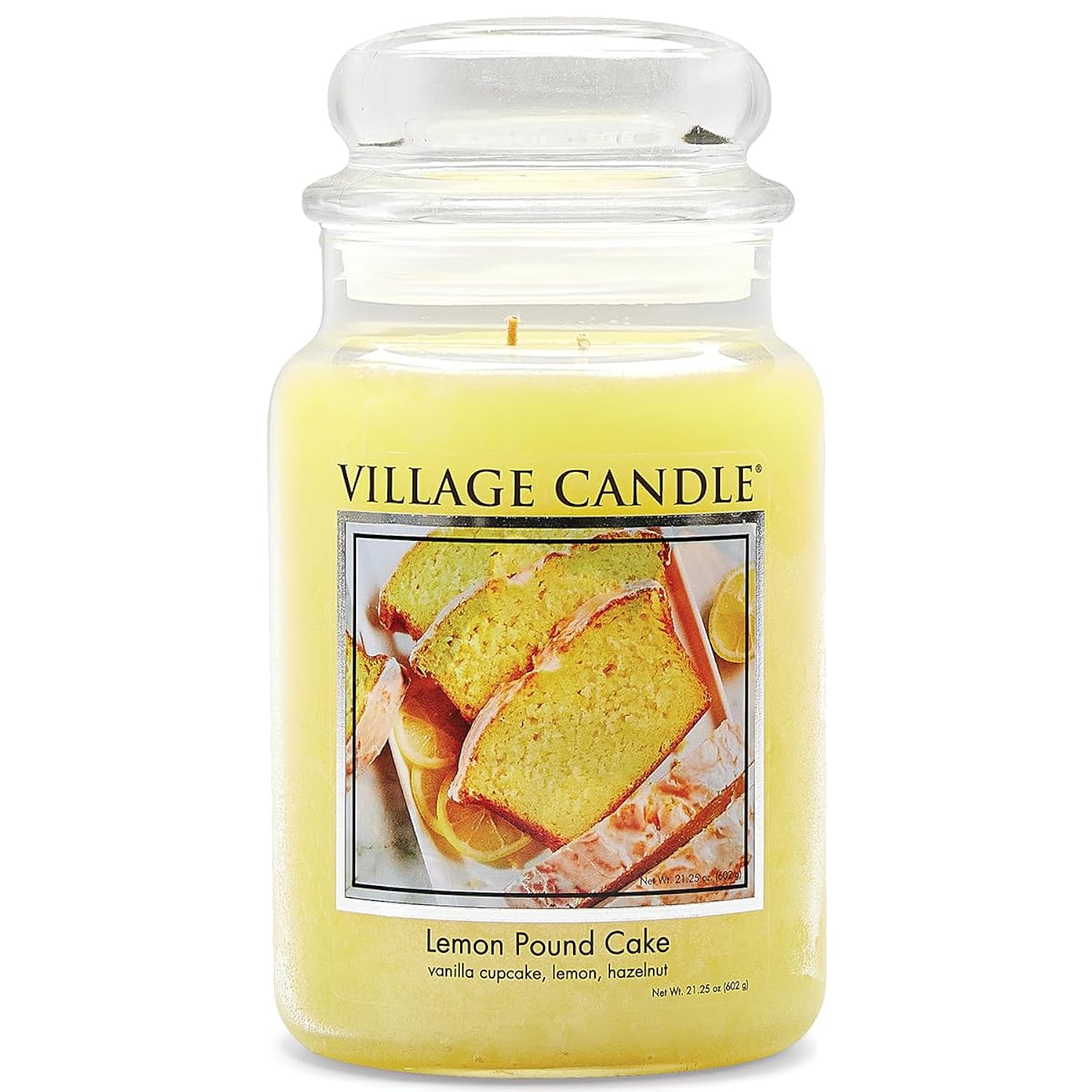 Lemon Pound Cake Large Glass Apothecary Jar, Scented Candle, 21.25 Oz., Yellow