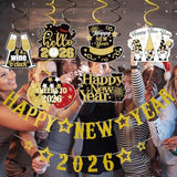 Gold Happy New Year 2026 Banner Party Supplies for New Year’s Eve