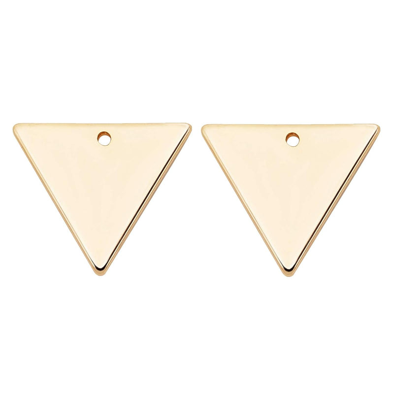 30 Packs 18K Gold Plated Brass Triangle Charms Pendants For Diy Necklace Brace