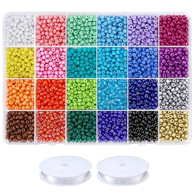 4500Pcs Seed Beads 24 Colors 4Mm Round Beads For Friendship Bracelet Making Kit Waist Small Bead Rainbow Beads For Diy Crafting 6/0