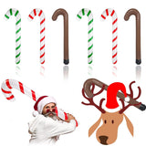 6Pcs Inflatable Candy Canes For Christmas Decorations,35 Inch Plastic Inflatable Candy Cane Balloons For Party Decoratio