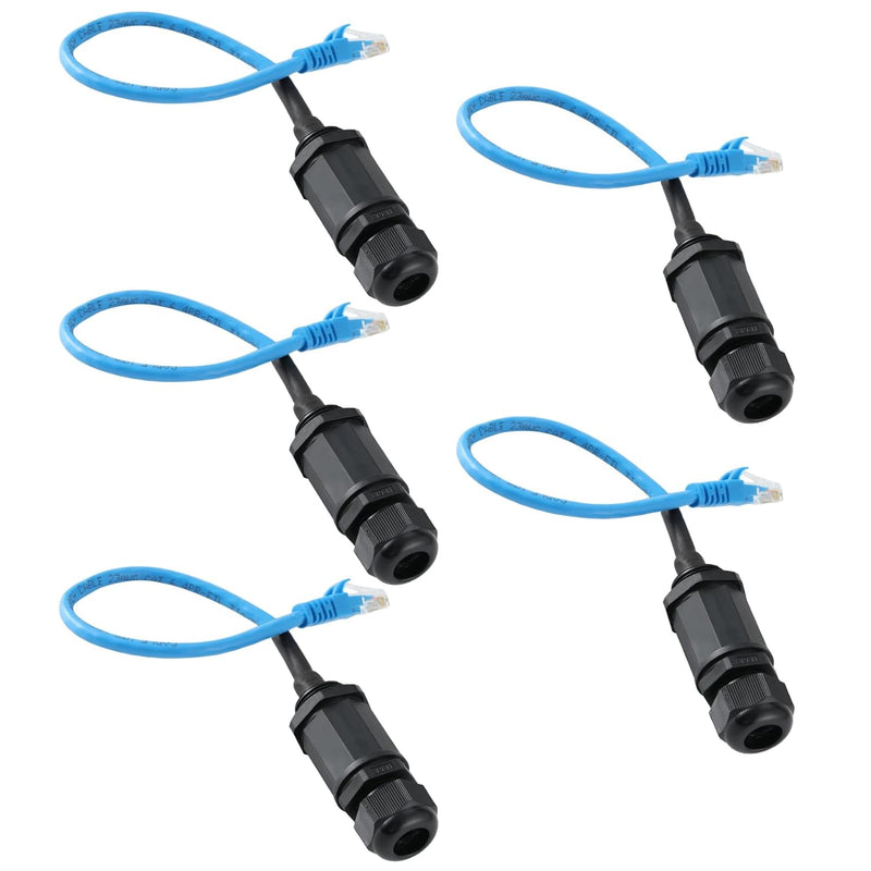 5Pcs M22 Waterproof Ethernet Cat6 Rj45 Connector Ip67 Outdoor Lan Coupler Adap