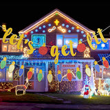 Gold Glitter Lets Get Lit Banner Let'S Get Lit Garland Christmas Holiday Banner For Ugly Christmas Sweater Party Decorations, Merry Friendsmas Xmas Party Decorations