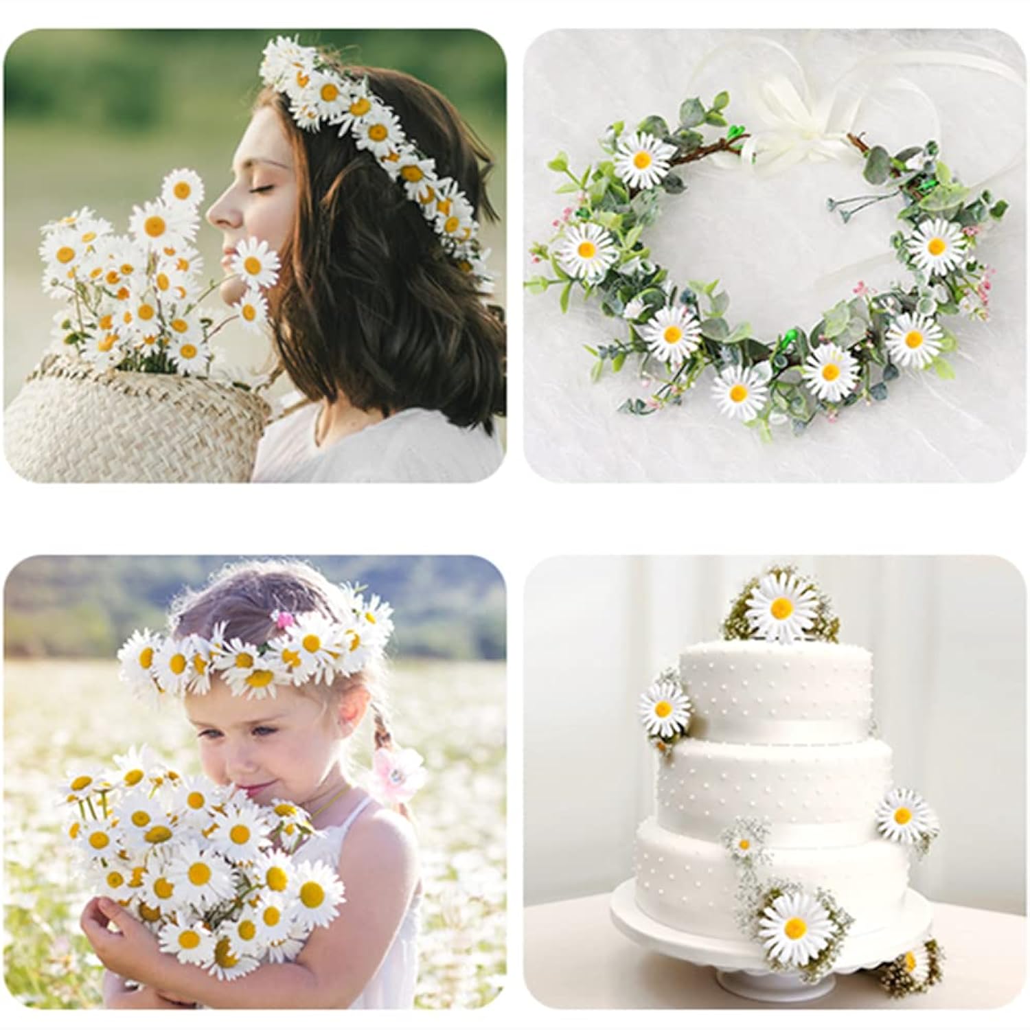 Artificial Flowers10 Bundles Artificial Daisy Flowers 20.5" High Small Daisy Artificial Flower Outdoor Silk Flowers Fake Wildflowers Faux Greenery Shrubs Plants Home Decoration